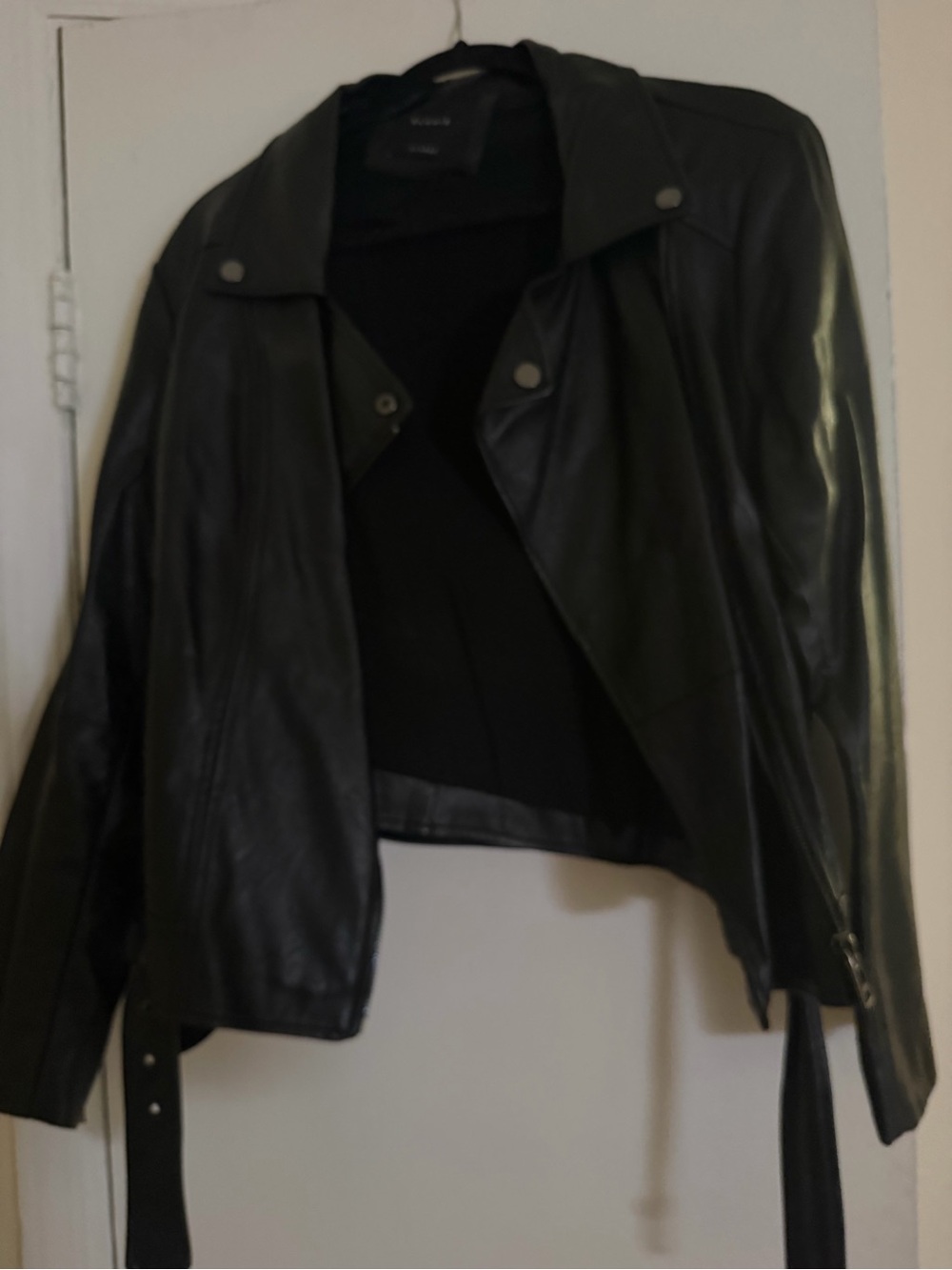 Elodie Black Faux Leather Biker Jacket